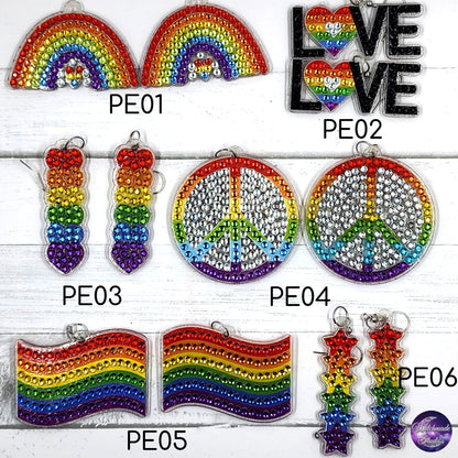 Pride Diamond Painting Earrings, LGBTQIA Jewelry