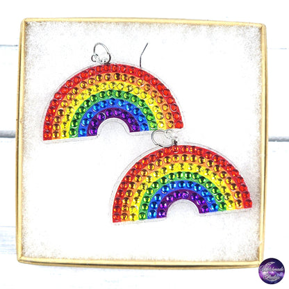 Pride Diamond Painting Earrings, LGBTQIA Acrylic Jewelry