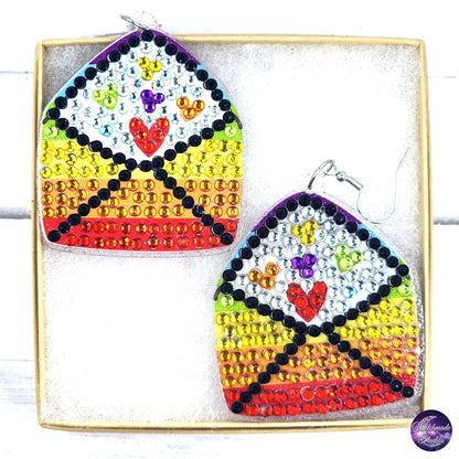Pride Diamond Painting Earrings, LGBTQIA Acrylic Jewelry