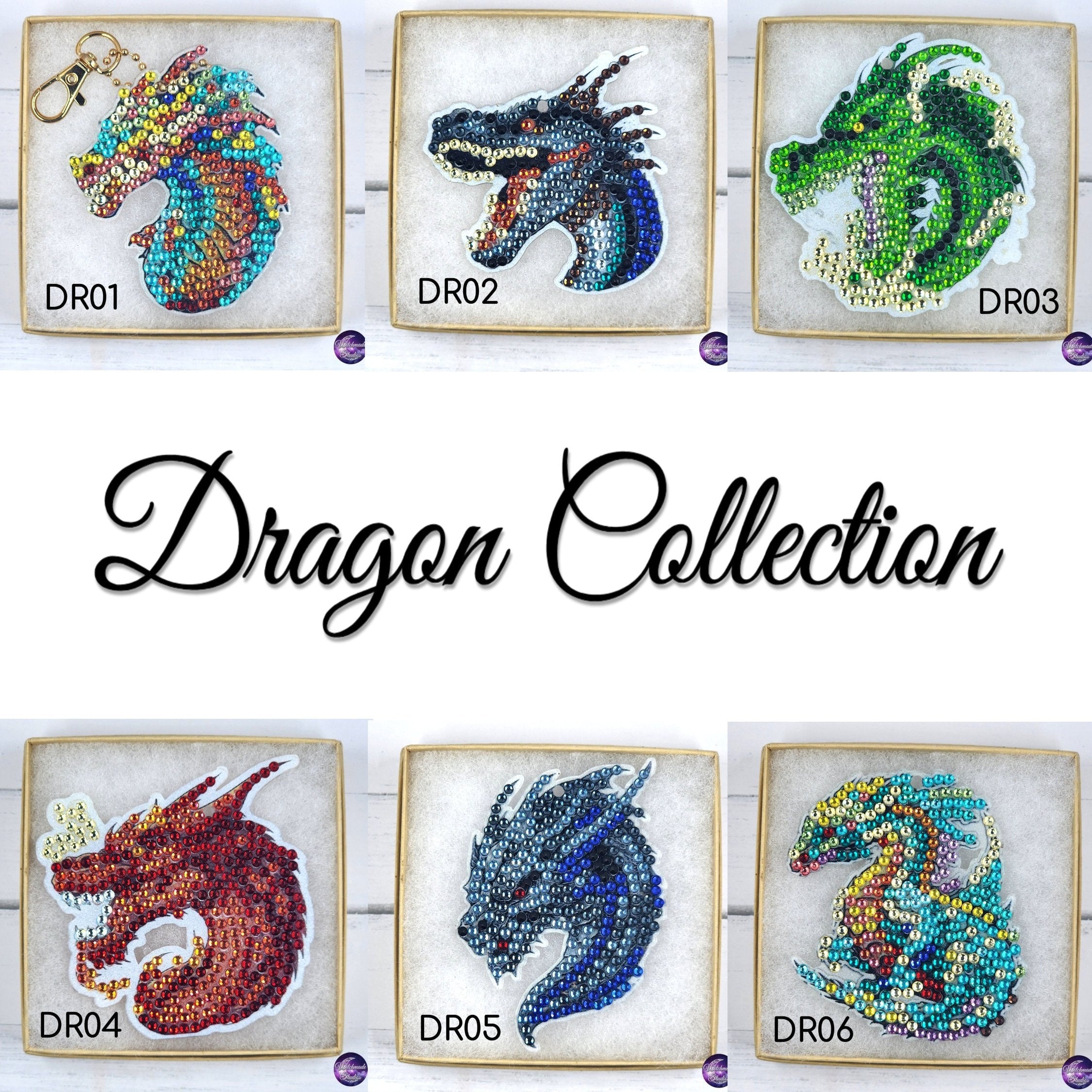 Diamond Painting Dragon Keychain, Ornament Suncatcher, Zipper Pull
