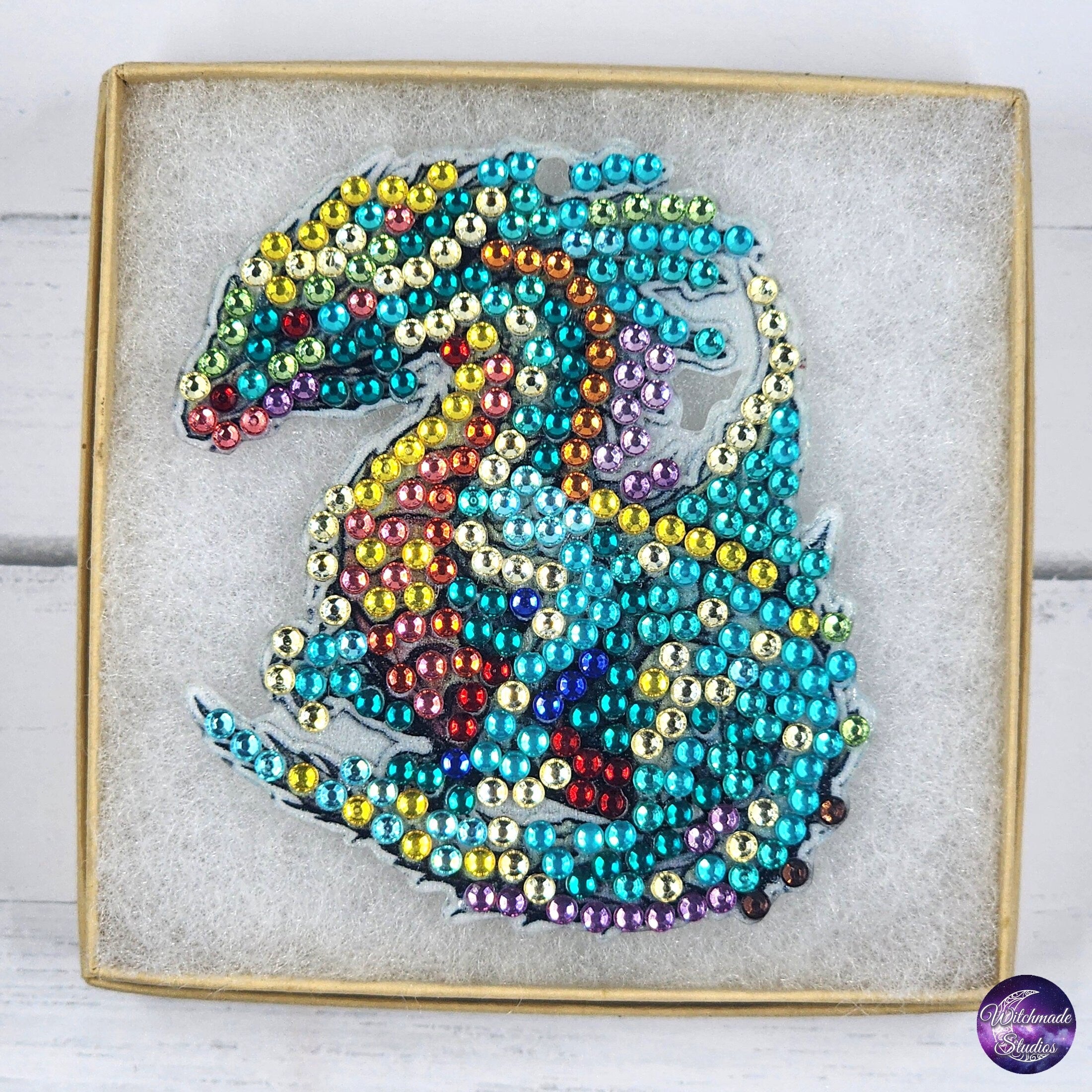Diamond Painting Dragon Keychain, Ornament Suncatcher, Zipper Pull