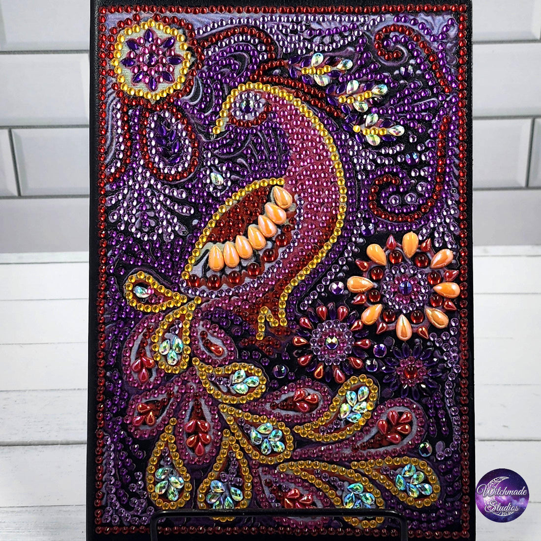 Peacock Diamond Painting Journal, Blinged Unlined Notebook J11