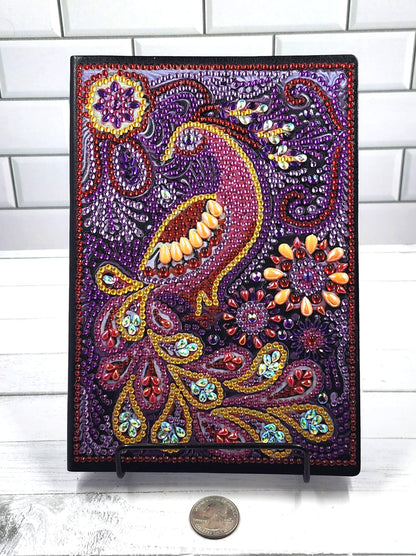 Peacock Diamond Painting Journal, Blinged Unlined Notebook J11