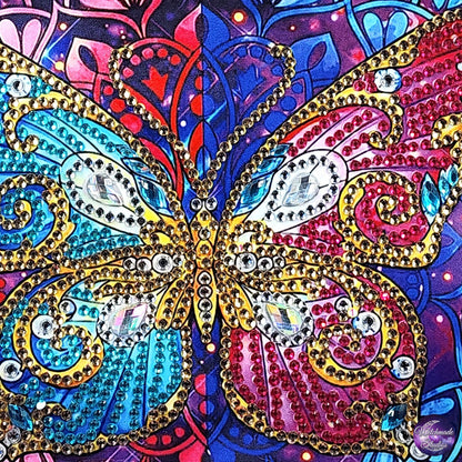 Diamond Painting Butterfly Clutch, Mandala Wristlet Makeup Bag