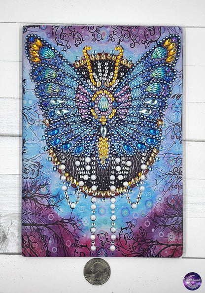 Butterfly Diamond Painting Notebook, Purple Blue Unlined Journal J02