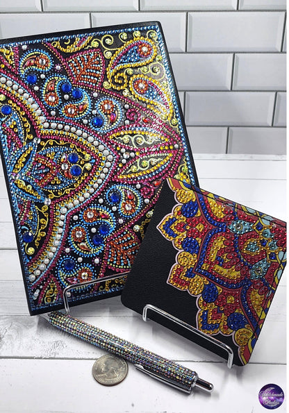 Paisley Mandala Notebook Set, Bling Pen and Bookmark JS04