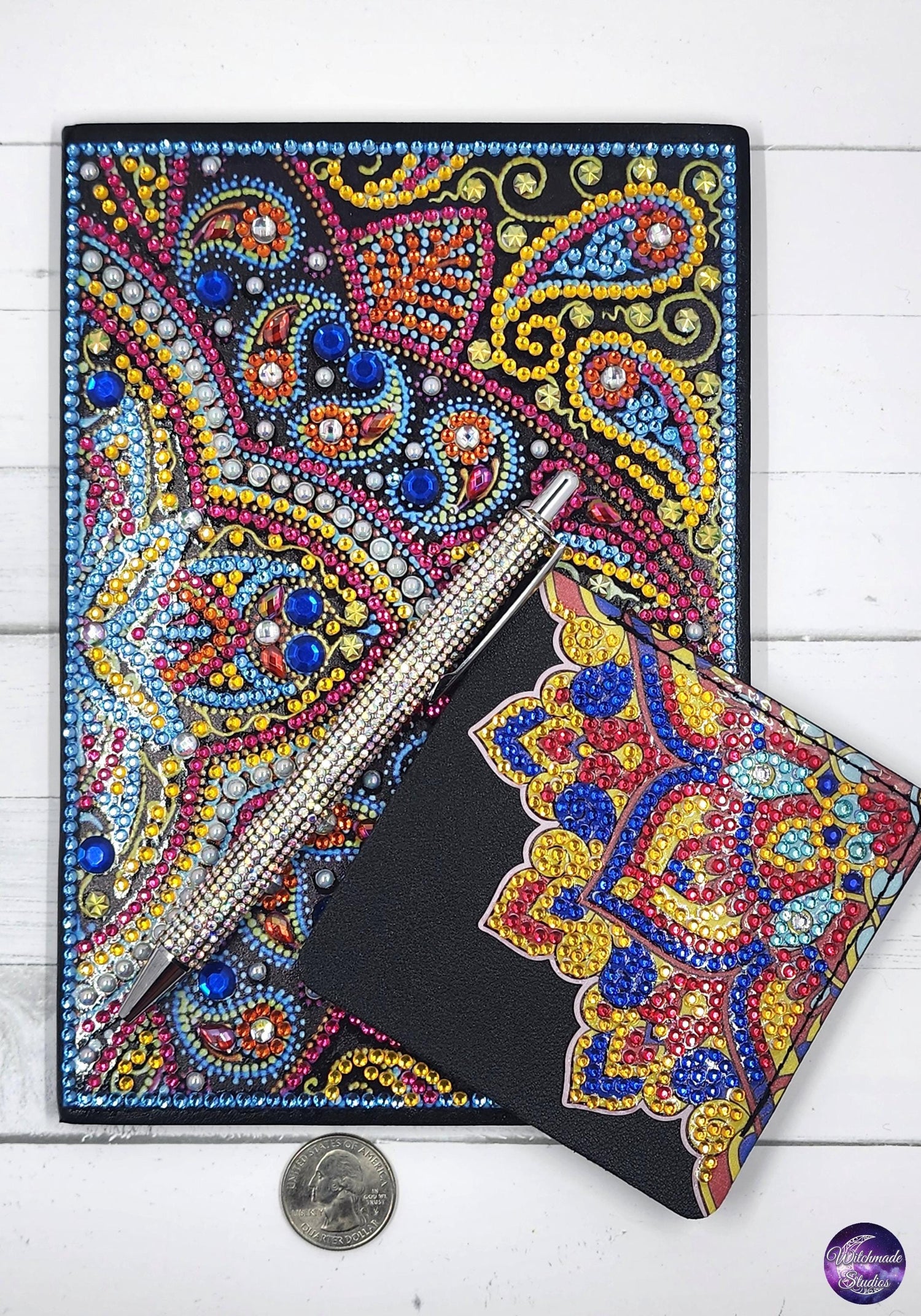 Paisley Mandala Notebook Set, Bling Pen and Bookmark JS04