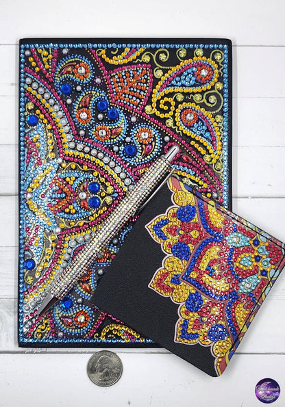 Paisley Mandala Notebook Set, Bling Pen and Bookmark JS04