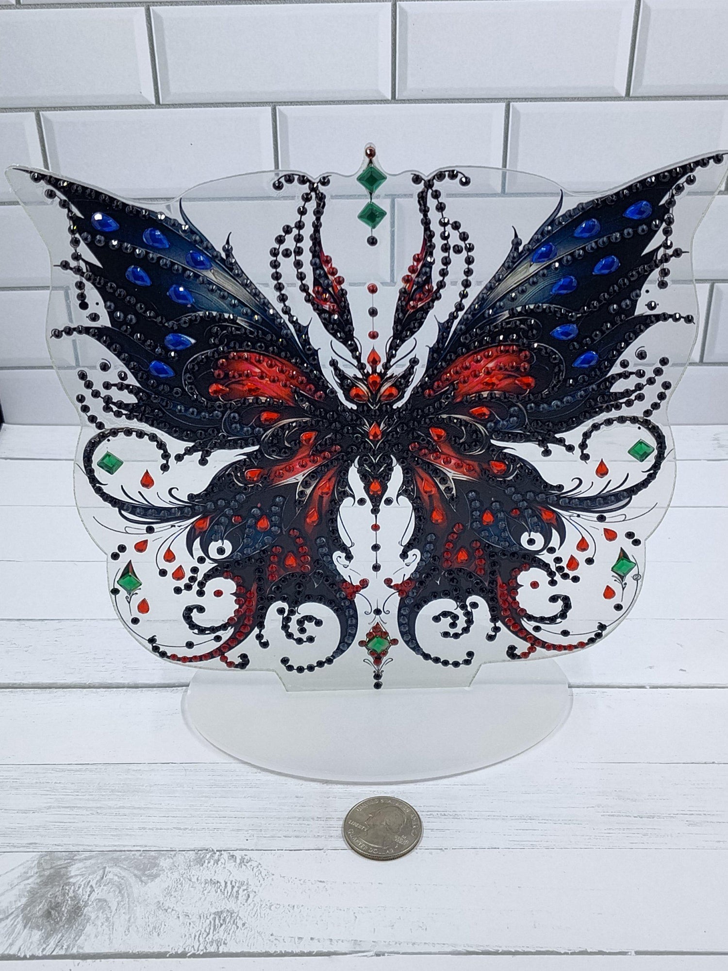 Gothic Black Butterfly Table Decor, Bling Ornament