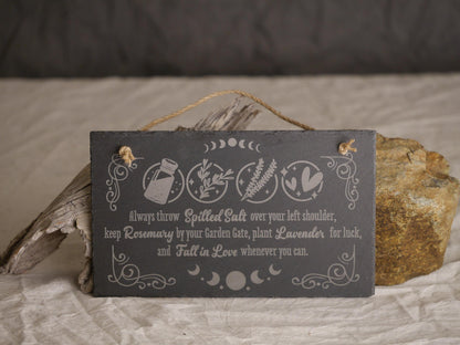 Practical Magic Slate Wall Hanging: Witchcraft Decor Sign