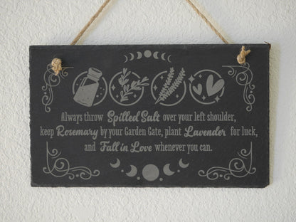 Practical Magic Slate Wall Hanging: Witchcraft Decor Sign