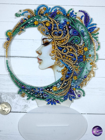 Moon Lady Table Decor, Acrylic Crystal Ornament, Metaphysical Gift
