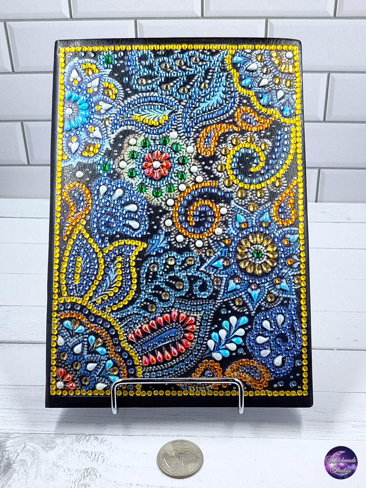 Paisley Bling Notebook, Unlined Journal, Gift for Her J41