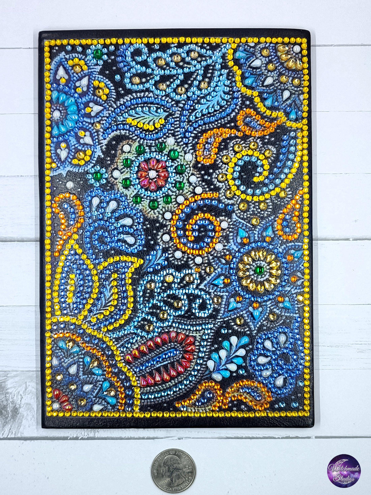 Paisley Bling Notebook, Unlined Journal, Gift for Her J41