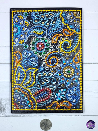 Paisley Bling Notebook, Unlined Journal, Gift for Her J41