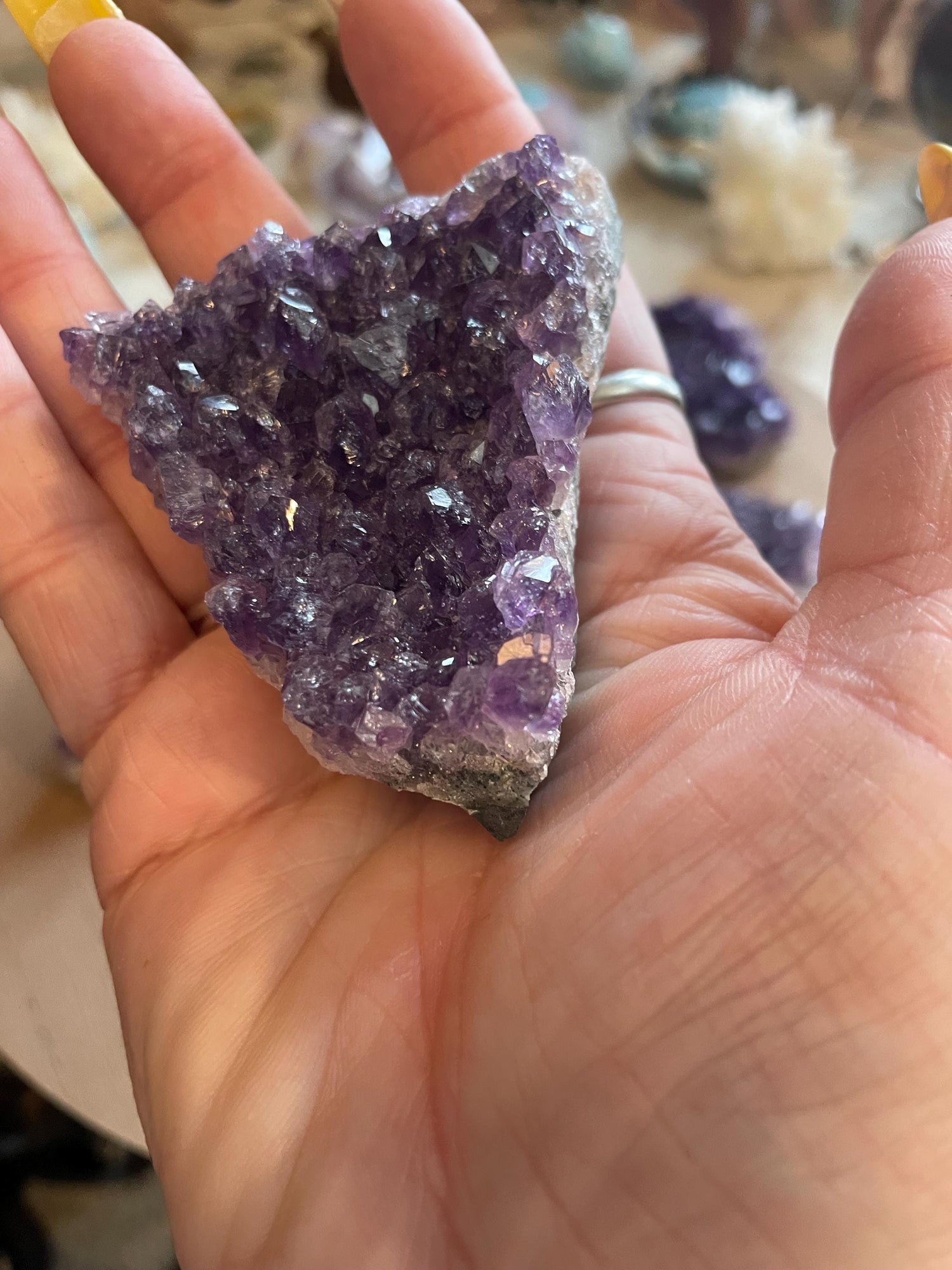 Shimmering Dark Gemmy Amethyst Cluster Set! 5 pieces!!