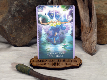 Walnut Tarot Card Holder: Solid Wood Altar Decor