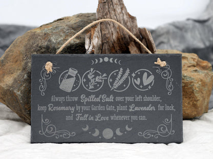 Practical Magic Slate Wall Hanging: Witchcraft Decor Sign
