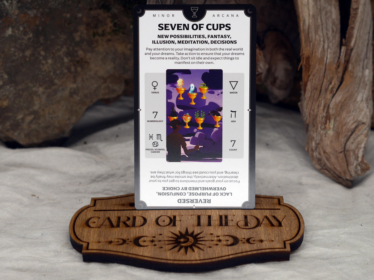 Walnut Tarot Card Holder: Solid Wood Altar Decor