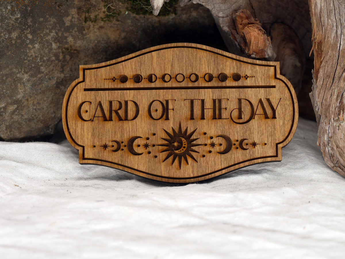 Walnut Tarot Card Holder: Solid Wood Altar Decor