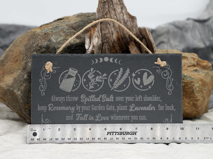 Practical Magic Slate Wall Hanging: Witchcraft Decor Sign