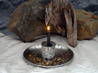 Hecate Altar Tray / Offering Plate - Engraved Stainless Steel