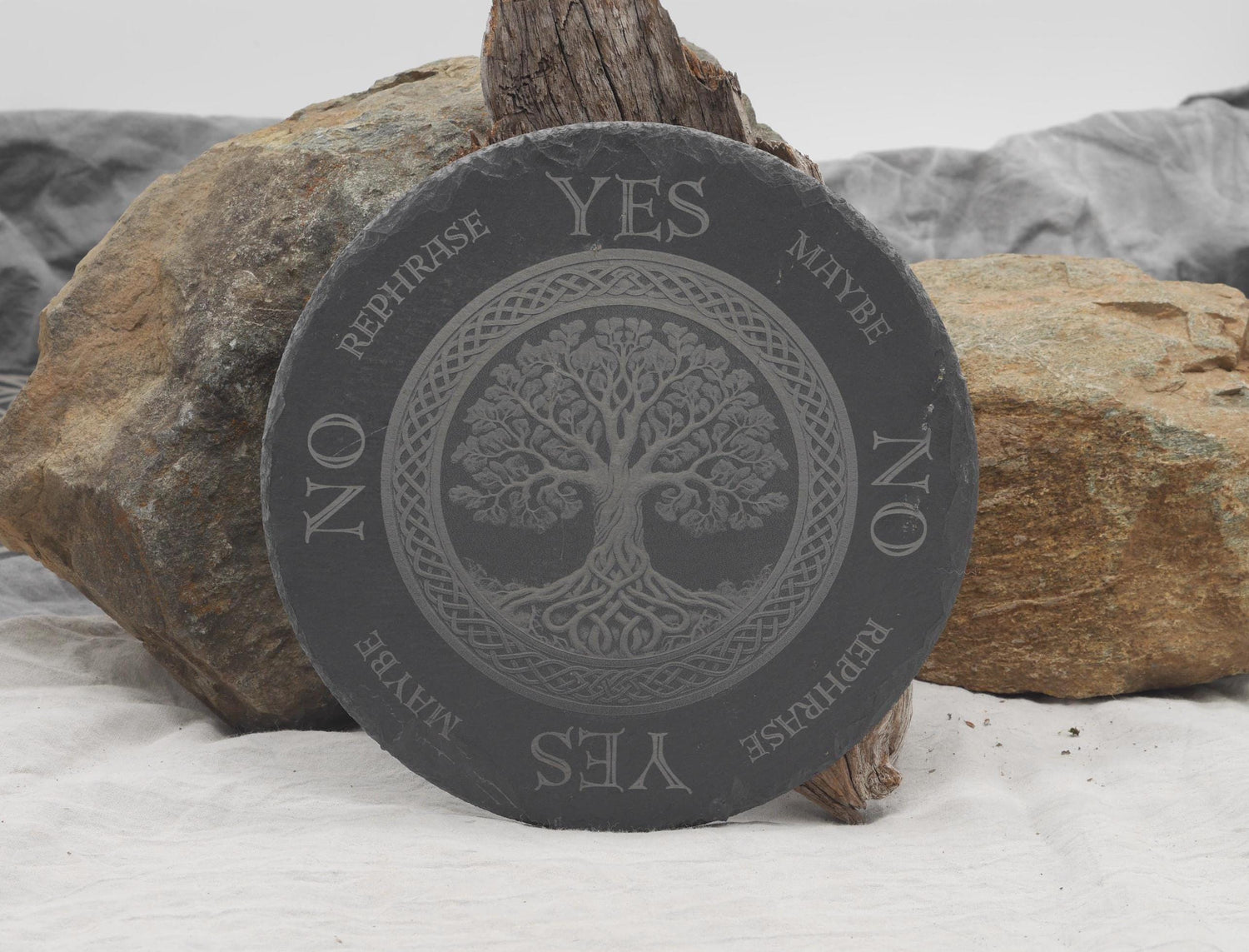 Celtic Tree of Life Pendulum Board on Natural Slate Tray - Yggdrasill -Divination - Altar Piece