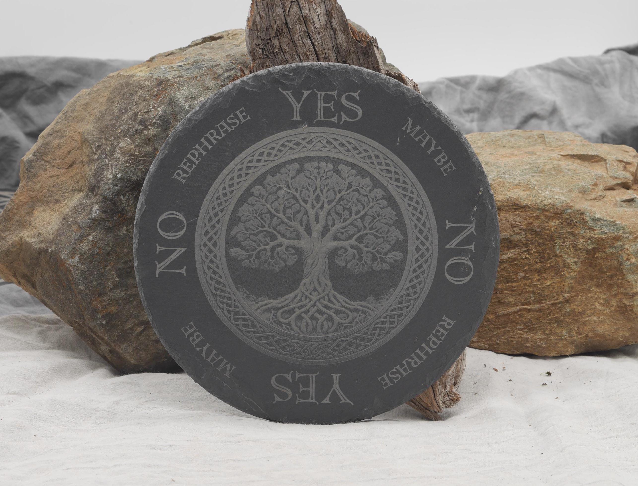 Celtic Tree of Life Pendulum Board on Natural Slate Tray - Yggdrasill -Divination - Altar Piece