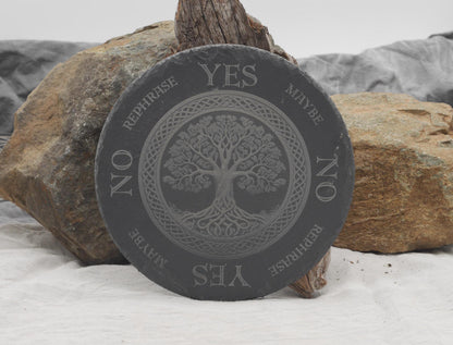 Celtic Tree of Life Pendulum Board on Natural Slate Tray - Yggdrasill -Divination - Altar Piece