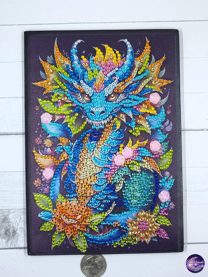 Fierce Dragon Journal, Unlined Grimoire, Crystal Accents J23