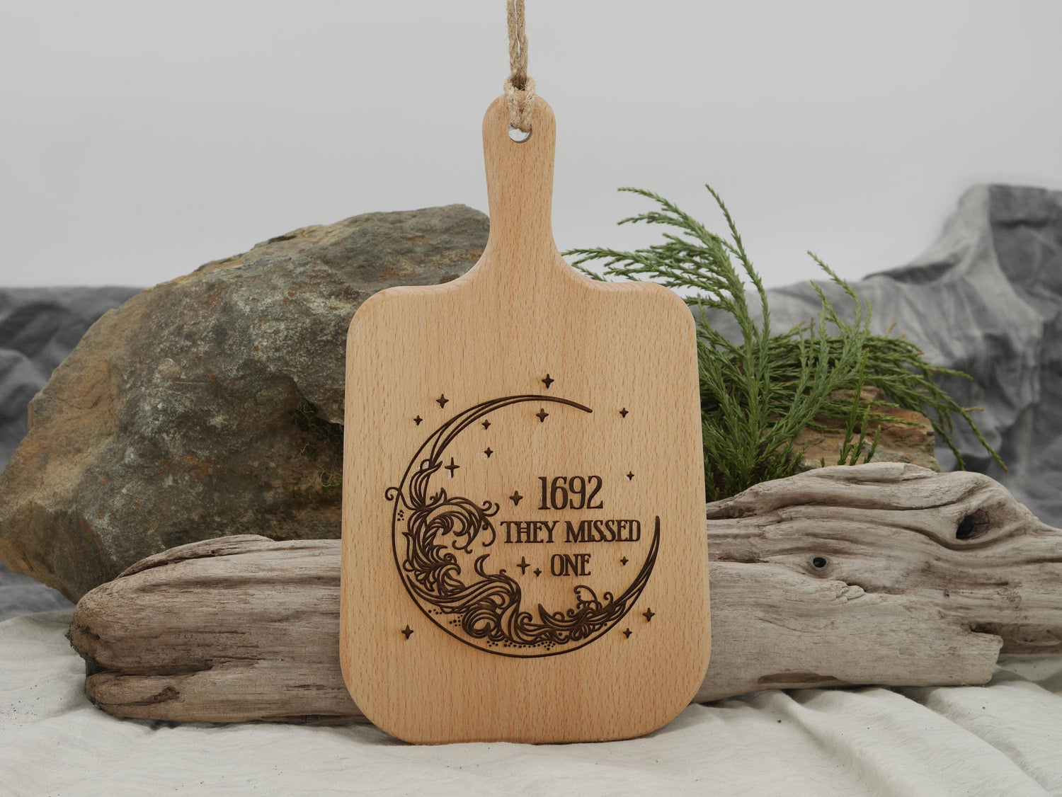 1692 They Missed One Wood Cutting Board: Witch Pagan Decor