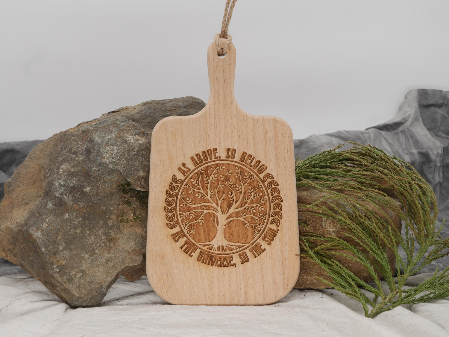 Tree of Life Wood Cutting Board: Pagan Witch Decor (10 inch)