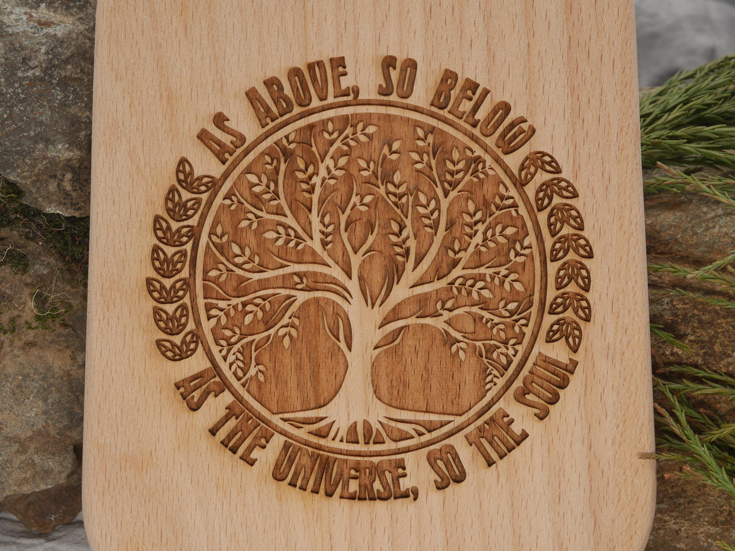 Tree of Life Wood Cutting Board: Pagan Witch Decor (10 inch)