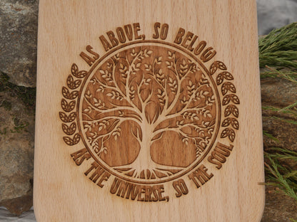 Tree of Life Wood Cutting Board: Pagan Witch Decor (10 inch)