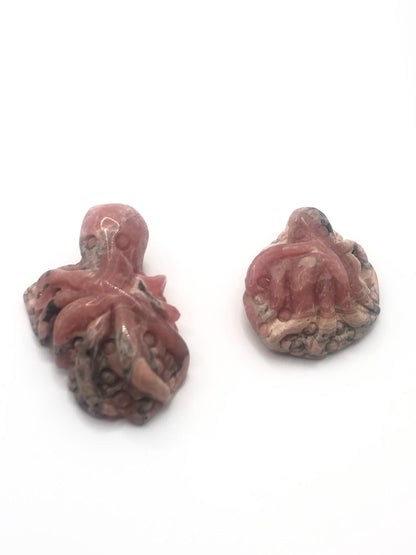 Rhodochrosite Carvings: Crystal Octopus, Turtle, Skull &amp; More