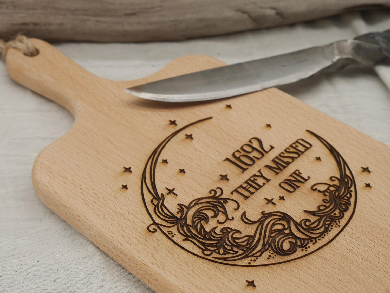1692 They Missed One Wood Cutting Board: Witch Pagan Decor