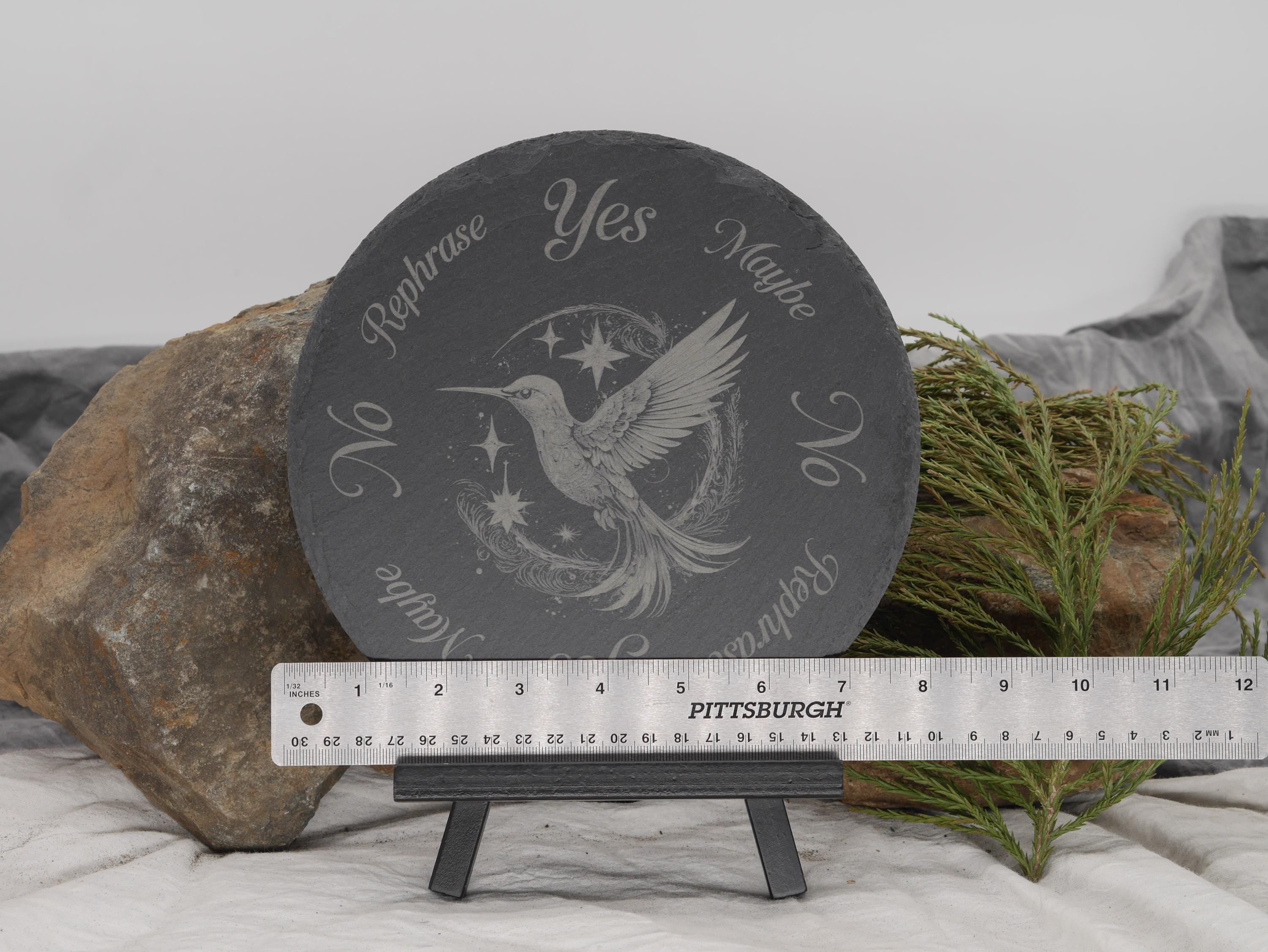 Hummingbird Pendulum Board on Natural Slate Tray - Divination - Altar Piece