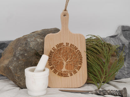 Tree of Life Wood Cutting Board: Pagan Witch Decor (10 inch)