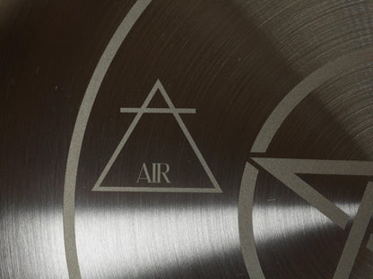 Engraved Stainless Steel Altar Tray: Elemental Pentacle Offering Plate (8 Inches)