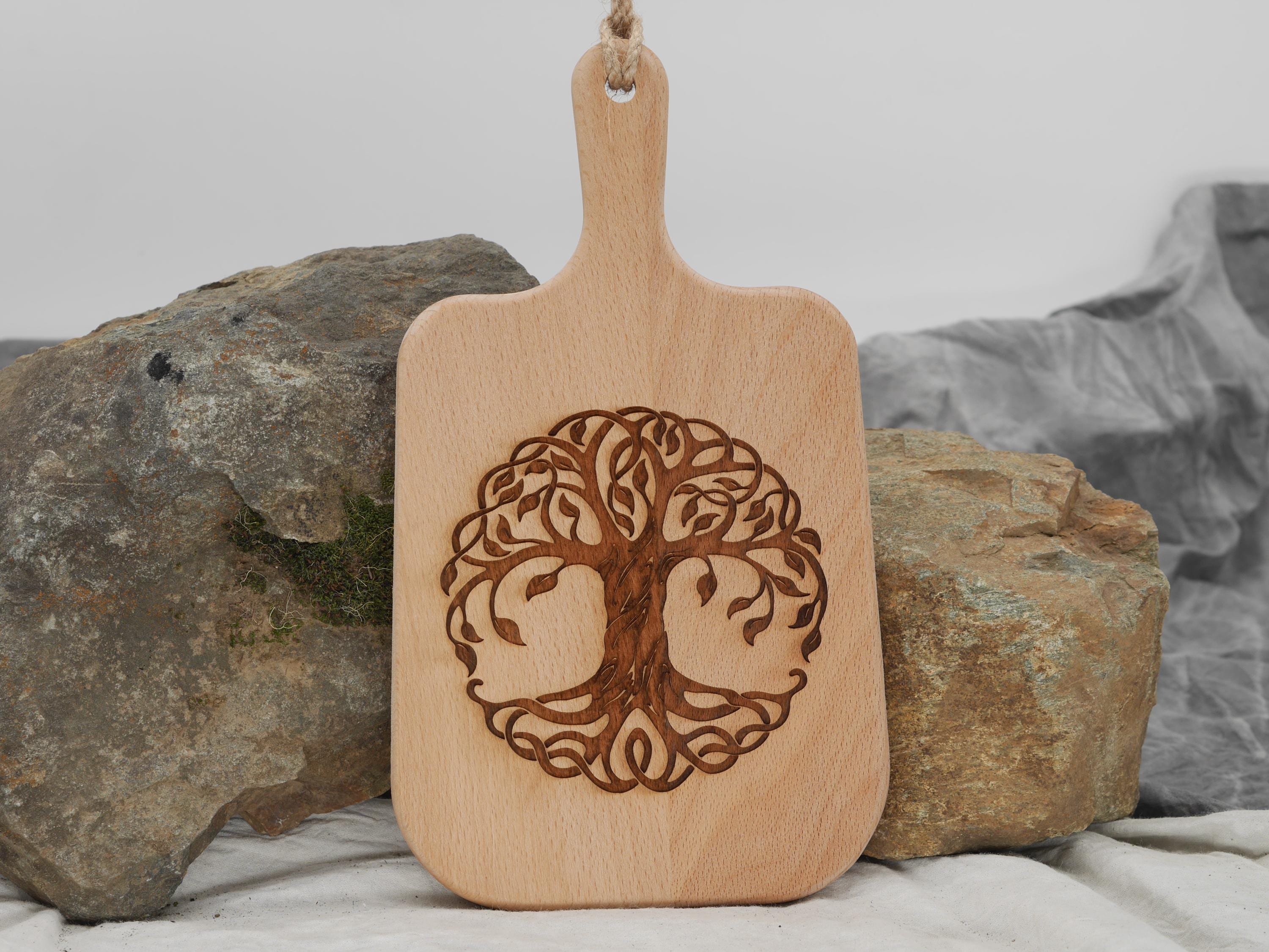Tree of Life Wood Cutting Board: Pagan Kitchen Decor