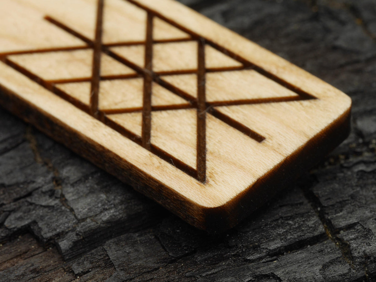 Web of Wyrd Cherry Wood Pendant: Pagan Witchy Necklace