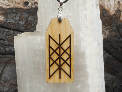 Web of Wyrd Cherry Wood Pendant: Pagan Witchy Necklace