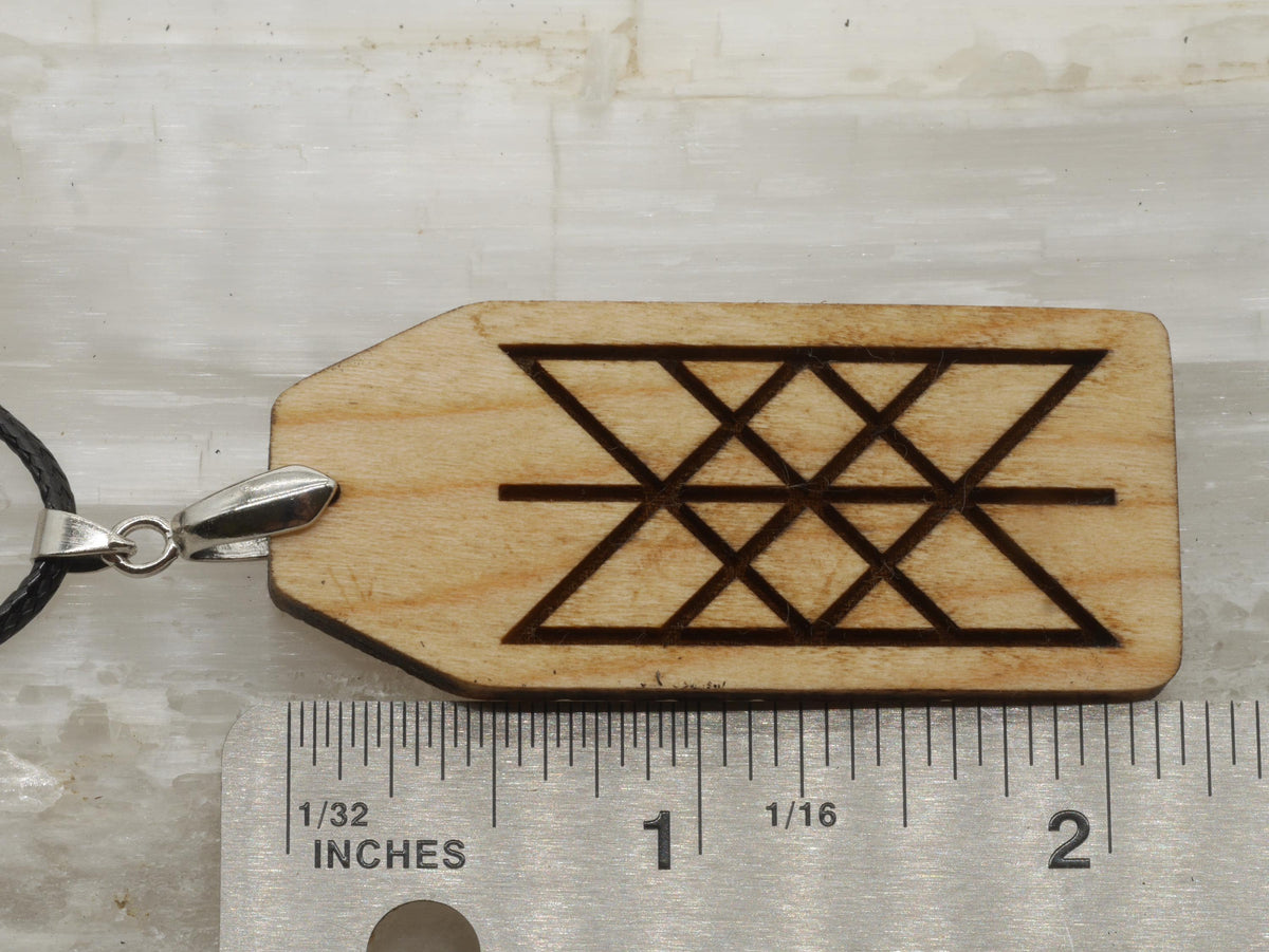 Web of Wyrd Cherry Wood Pendant: Pagan Witchy Necklace