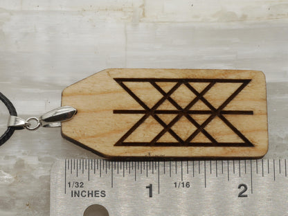 Web of Wyrd Cherry Wood Pendant: Pagan Witchy Necklace