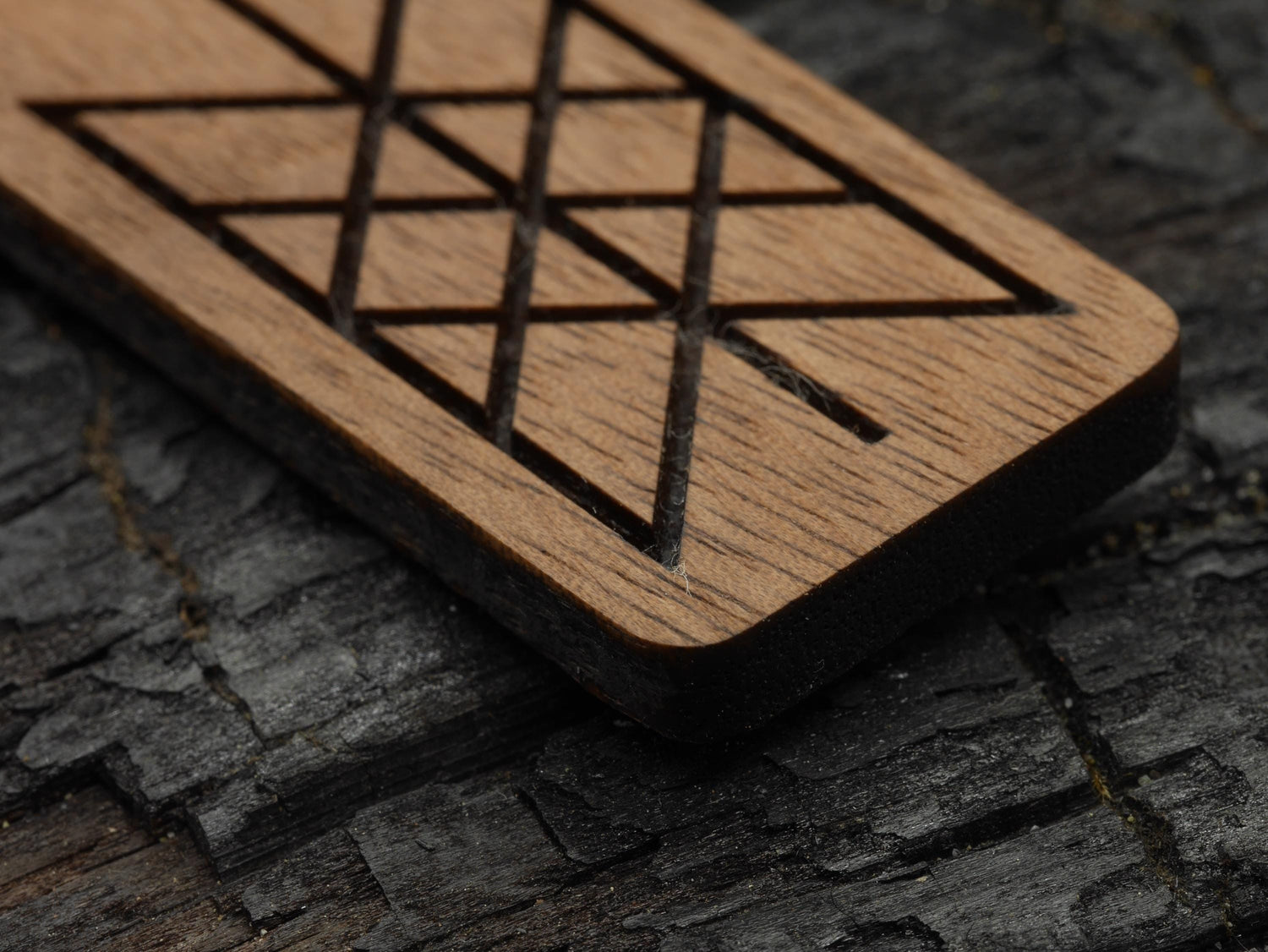 Web of Wyrd Walnut Wood Pendant - Witchy Pagan Necklace