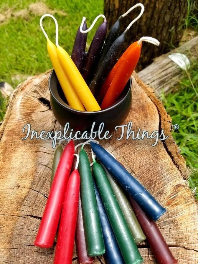 Hand Dipped Beeswax Spell Candles: Ritual Chime Candles (Set of 2)