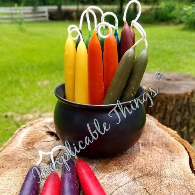 Hand Dipped Beeswax Spell Candles: Ritual Chime Candles (Set of 2)