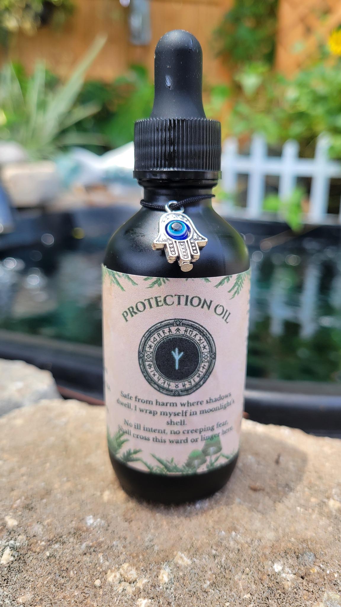 Energetic Protection Oil – Luxe Anointing Blend for Warding &amp; Ritual Use | Botanical + Crystal Infusion