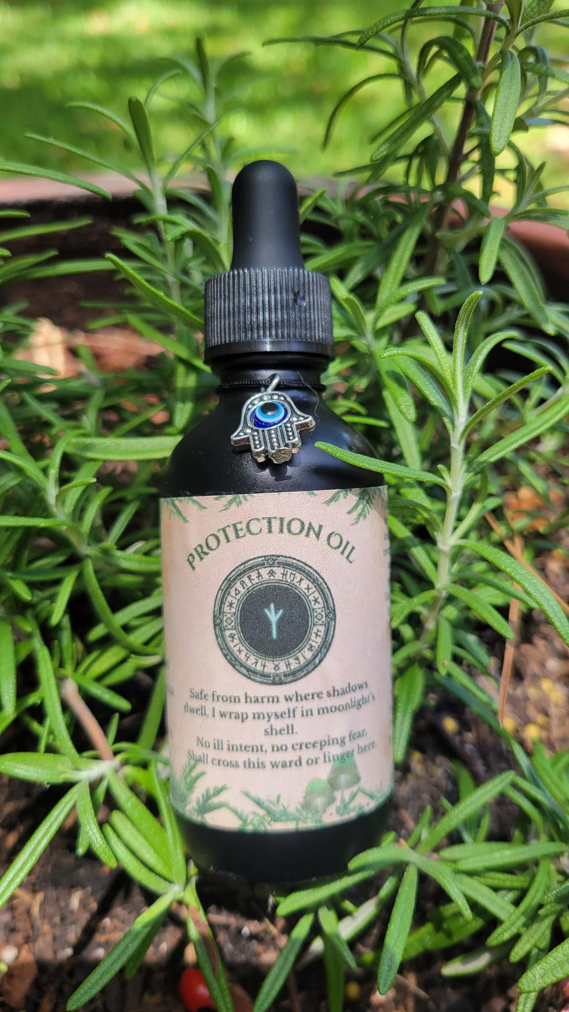 Energetic Protection Oil – Luxe Anointing Blend for Warding &amp; Ritual Use | Botanical + Crystal Infusion