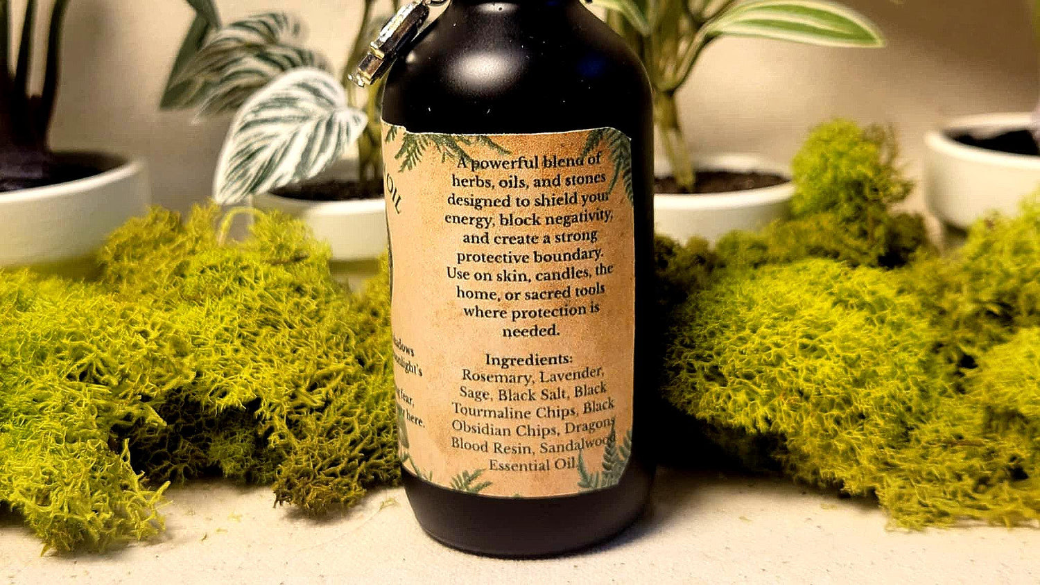 Energetic Protection Oil – Luxe Anointing Blend for Warding &amp; Ritual Use | Botanical + Crystal Infusion